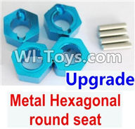 Wltoys K929 Parts-Upgrade Metal Hexagonal round seat(4pcs)(4pcs)-Blue,Wltoys K929 desert RC Truck Parts,1:18 rc car and rc racing car Parts